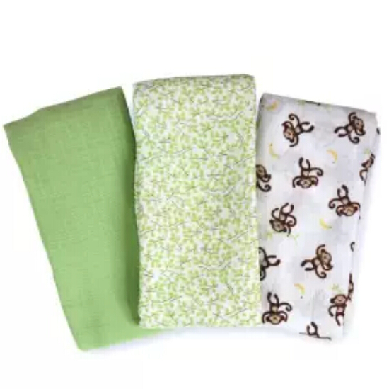 Summer Infant Muslin SwaddleMe Blanket 3-Pack, Go Bananas，$18.00