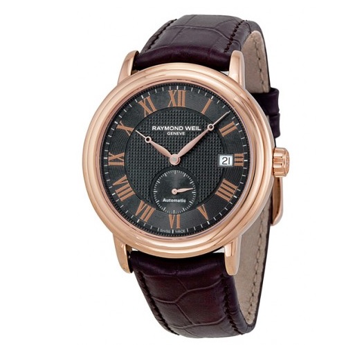 RAYMOND WEIL Maestro Automatic Grey Dial Brown Leather Men's Watch Item No. 2838-PC5-00209, only $675.00, free shipping