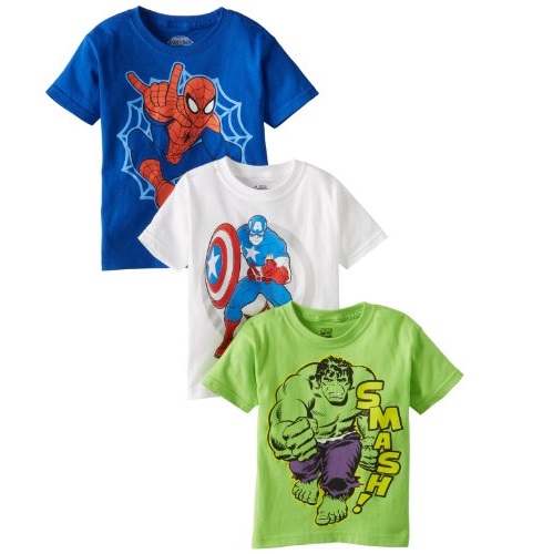Marvel 漫威超級英雄 男寶純棉T恤3件套，原價$29.99，現僅售$14.99 