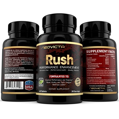 Top Rated Male Performance Enhancement Supplement - Rush by Neovicta - Improve Performance, Energy, Stamina & Libido, only $19.99
