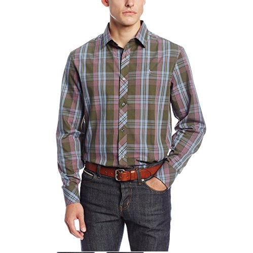 Original Penguin Men's Plaid Long-Sleeve Button-Down Shirt, only  $18.39 after using coupon code 