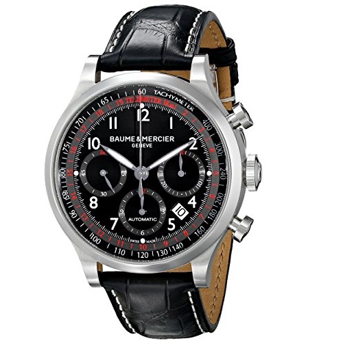 Baume and Mercier Capeland Chronograph Black Dial Black Alligator Leather Men's Watch Item No. 10042, only $1,249.00, free shipping after using coupon code 