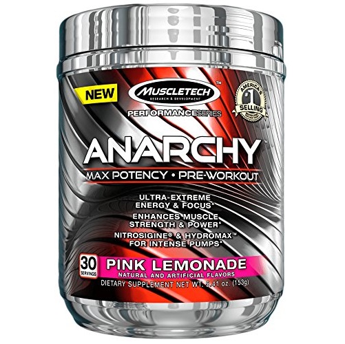 MuscleTech Anarchy Pre-Workout Pink Lemonade Powder, 153 Gram, only $12.82
