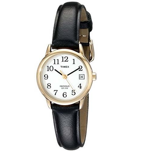 Timex Women's T2H341 Easy Reader Black Leather Strap Watch, only $12.48 after using coupon code 