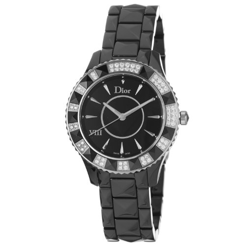 Christian Dior Women's CD1241E0C001 Dior VIII Black Face Crystal and Diamond Watch $2365.59, free shipping after automatic disocunt for Prime members only 