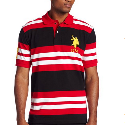 U.S. Polo Assn美國馬球協會男士多色條紋polo衫 僅售$11.39