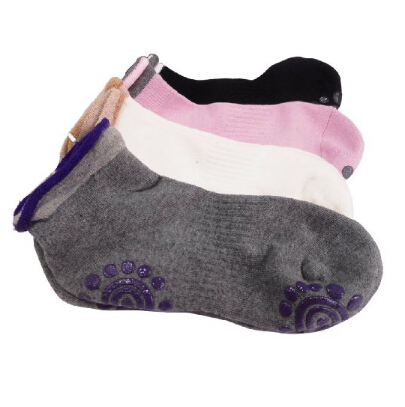 58% off Attmu Non Slip Skid Yoga Pilates Socks with Grips Cotton for Women, 4 Pairs, 4 Colors for $11.99