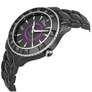 DIOR VIII BLACK DIAL BLACK CERAMIC LADIES WATCH CD1245E7C001, only $1845.00, free shipping after using coupon code