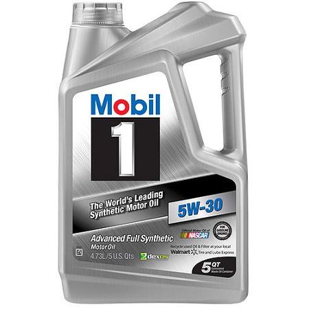 Mobil 1 5-qt. Full Synthetic Motor Oil (Assorted) - From $11.88 after rebate, free pickup at Walmart stores
