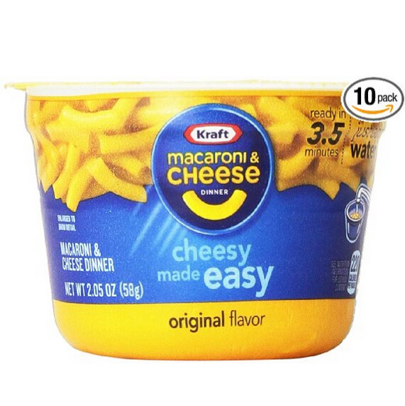 Kraft Easy 通心粉 cups，2.05盎司，10包，现点击coupon后仅$6.43 免运费！
