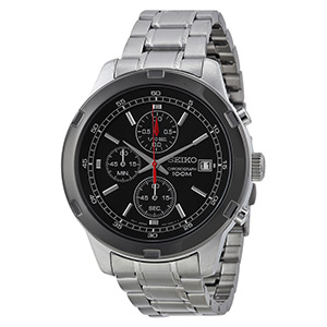 Seiko Chronograph Black Dial Stainless Steel Men's Watch SKS427, only $79.00
