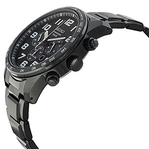 Seiko Chronograph Black Dial Black Ion-plated Stainless Steel Men's Watch SSC23, only $145.00,free shipping