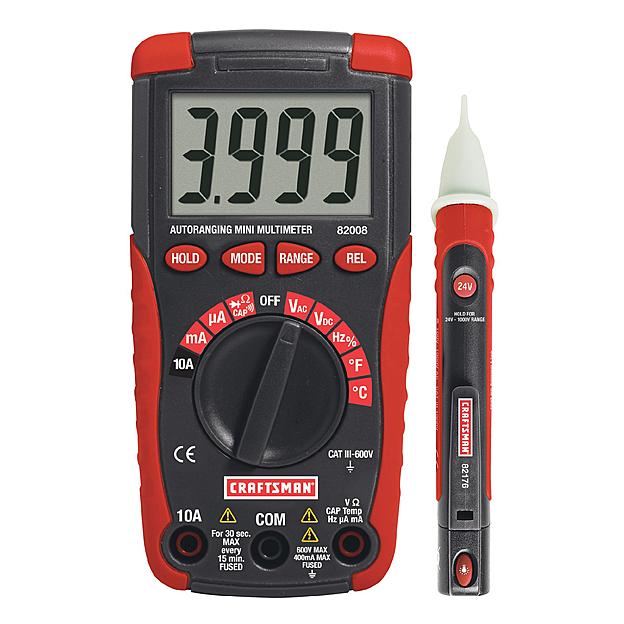 Craftsman Multimeter, Digital, with 8 Functions and 20 Ranges, only $19.59
