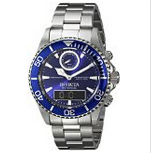 Invicta Men's 12469 Pro Diver Analog-Digital Display Swiss Quartz Silver Watch，$63.99 & FREE Shipping