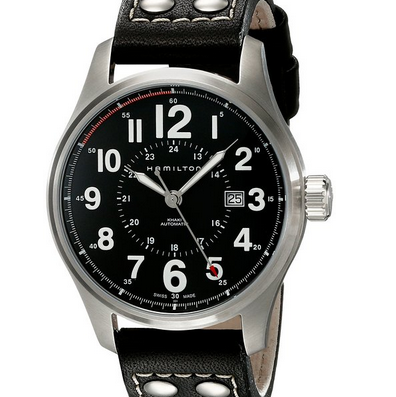 Hamilton Men's H70615733 Khaki Officer Black Dial Watch $470.98(37%off)