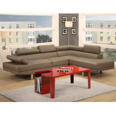 Poundex Bobkona Vegas Blended Linen 2-Piece Sectional Sofa with Functional Armrest and Back Support, Light Tan $619.33 & FREE Shipping
