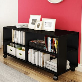 South Shore Jambory Storage Unit on Casters, Pure Black $65.54(43%off) & FREE Shipping