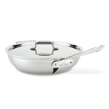 All-Clad BD55404 D5 Brushed 18/10 Stainless Steel 5-Ply Dishwasher Safe Week Night Pan Cookware, 4-Quart, Silver - 8701005202, Silver, only $143.46