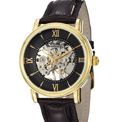Stuhrling Original Men's 458G2.3335K1 Classic Delphi Chamberlain Mechanical Skeleton Gold Tone Watch $109.38