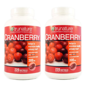 TruNature Cranberry 300 mg with Shanstar Concentrated Extract - 2 Bottles, 220 Softgels Each $13.40