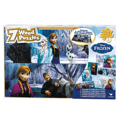 Disney Frozen 7 Wood Puzzles in Wood Storage Box (styles may vary)  $6.00