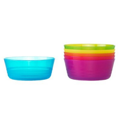 Ikea Kalas 301.929.60 BPA-Free Bowl, Assorted Colors, 6-Pack $1.99