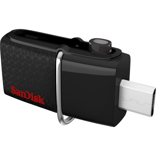 SanDisk - Ultra 32GB Micro USB/USB 3.0 Flash Drive - Black for $14.99