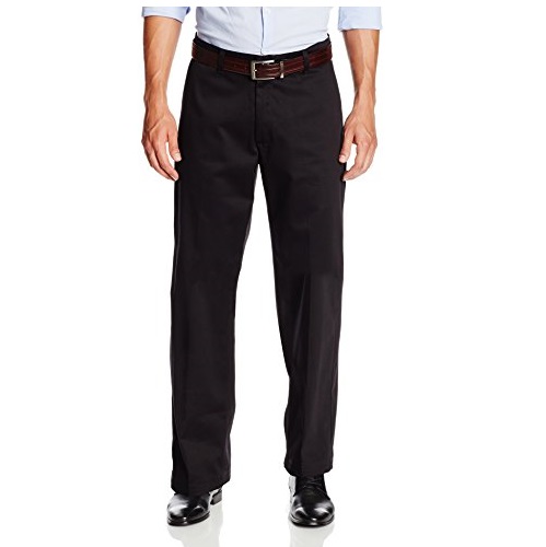 Lee Men Custom Fit Flat Front Pant - Black, only $17.59 