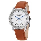 Stuhrling Original Men's 207.01 Classic Cuvette Swiss Quartz Brown Leather Strap Watch $66.4 FREE One-Day Shipping