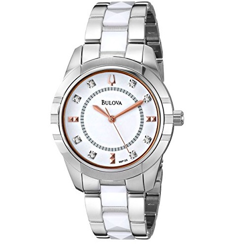 Bulova Women's 98P135 Diamond-Accented Dial Watch in Silver Tone, only $68.00 , free shipping
