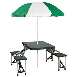 史低價！夏天野餐必備！Stansport 野餐桌椅大遮陽傘套裝 特價$35.72 免運費