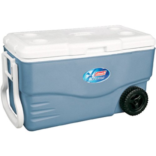Coleman 100-Quart Xtreme 5-Day Heavy-Duty Cooler with Wheels, Blue, only $37.59