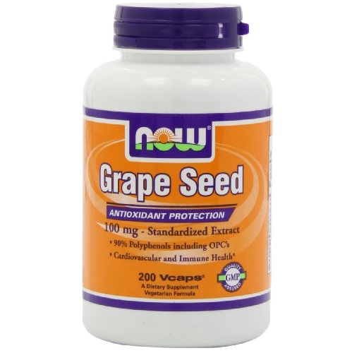 NOW Foods Grape Seed Anti 100mg, 200 Vcaps, only $14.43, free shipping