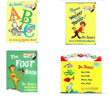 Dr. Seuss and Sandra Boynton books for kids