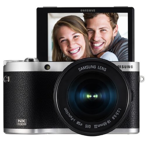 史低價！Samsung三星NX300M 20.3MP CMOS復古微單+18-55mm鏡頭套裝，原價$799.99，現僅售$479.95， 免運費。兩色同價！