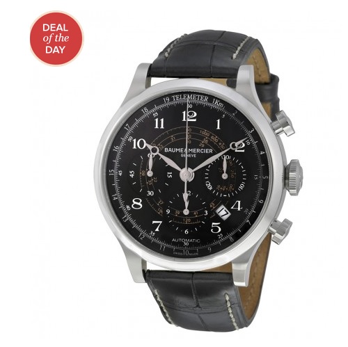 BAUME ET MERCIER Capeland Chronograph Black Dial Black Leather Men's Watch Item No. M0A10168, only $1,545.00 , free shipping after using coupon code 