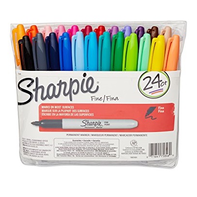 好价！Sharpie彩色 Permanent Marker记号笔，Fine（细）笔尖，24支装，原价$30.49，现仅售$10.00 