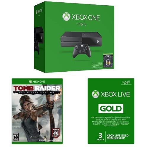Xbox One Halo: The Master Chief Collection 1TB Console with Tomb Raider: Definitive Edition and 3 Month Xbox Live Card Bundle $399