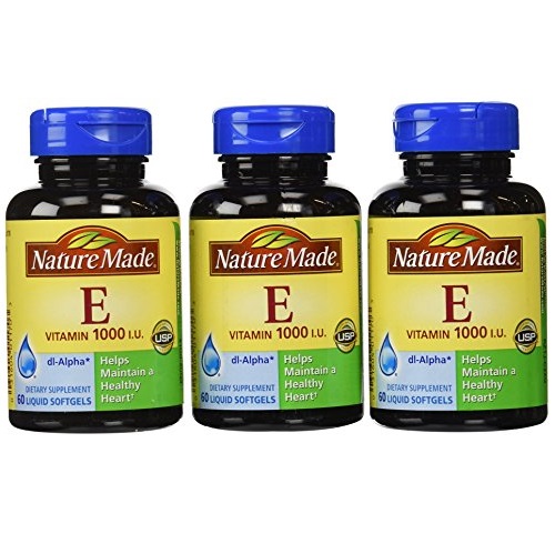 Nature Made Vitamin E 1000IU, 60 Softgels (Pack of 3), only $21.99