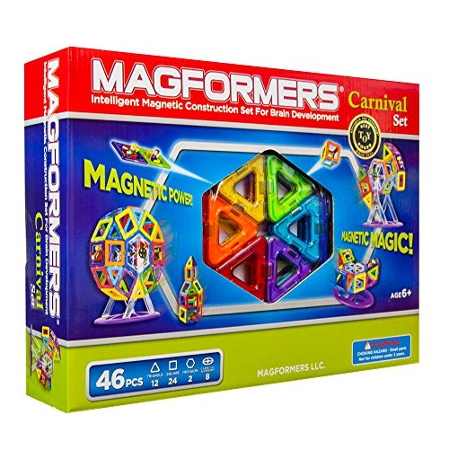 Magformers 63074 Creator Carnival Set (46-pieces) Deluxe Building Set. Magnetic Building Blocks, Educational Magnetic Tiles, Magnetic Building STEM Toy Set, only $36.77, free shipping
