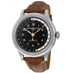 Baume and Mercier Capeland Worldtimer Automatic Black Dial Brown Leather Men's Watch MOA10134, only$2,145.00, free shipping after using coupon code