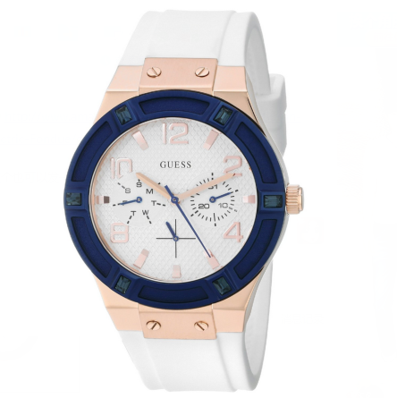 Guess women's U0564L1 White Silicone Multi-Function Watch, $62.38, FREE shipping