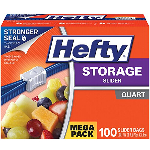 Hefty Slider Storage Bags, Quart, 100 Count  $6.39
