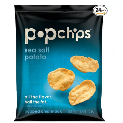Popchips Potato Chips, Sea Salt, Single Serve 0.8 Ounce (Pack of 24) $10.86