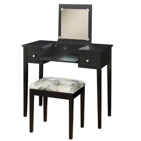 Linon Home Decor Vanity Set with Butterfly Bench, Black $119.00, FREE shipping
