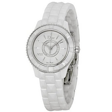 Christian Dior VIII Diamond White Ceramic Ladies Watch CD1221E2C001  $2,100.00