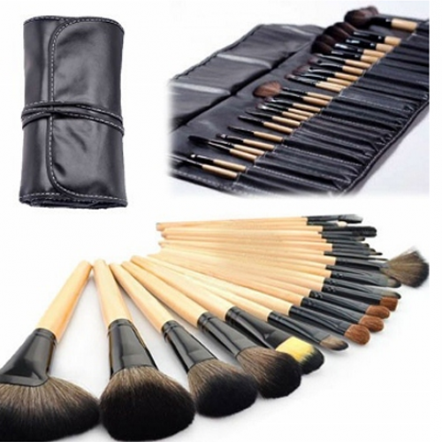Makeup Brush 24-Piece Set with Vegan Leather Case $19.99