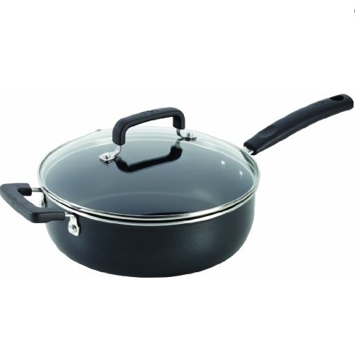 T-fal C1193364 Signature Nonstick Expert Easy Clean Interior Thermo-Spot Heat Indicator Dishwasher Safe Oven Safe Jumbo Cooker with Glass Lid Cover Cookware, 10-Inch / 4.2-Quart, Black, only $15.98