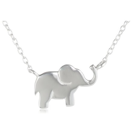 Sterling Silver Stationed Elephant Necklace, 16