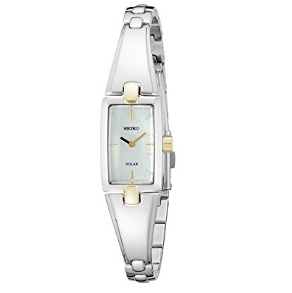 Seiko Women's SUP218 Stainless Steel Watch with Baguette Bangle Bracelet, only $66.34, free shipping